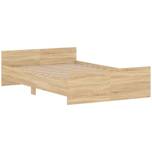 VidaXL Okvir kreveta s uzglavljem i podnožjem boja hrasta 120x200 cm Slike