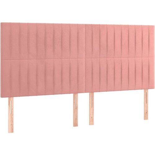 Maison Chic Posteljno vzglavje - Vzglavna omarica 4 kosa roza 80x5x78/88 cm žamet, (22076916) Slike