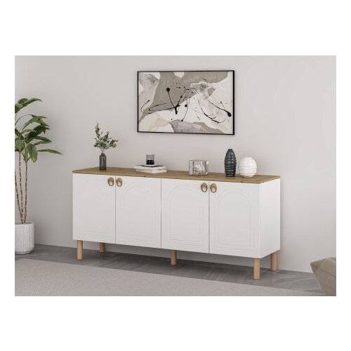 Hanah home konzolno ogledalo Lotus, 180x81x45 cm, bijela Slike