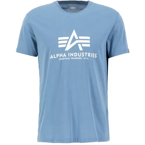 Alpha Industries Majica golobje modra / bela