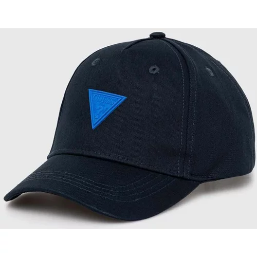 Guess Otroška bombažna bejzbolska kapa mornarsko modra barva