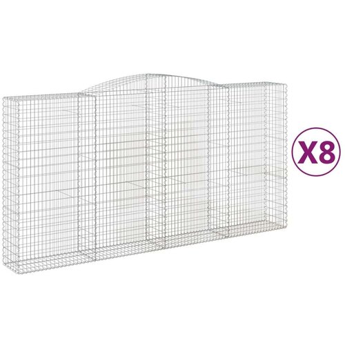  Lučne gabionske ko&amp;scaron;are 8 kom 400x50x200/220cm pocinčano željezo Slike