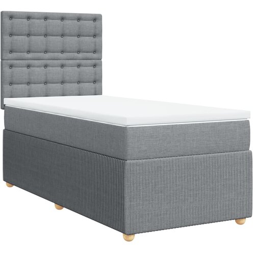 vidaXL Box spring postelja z vzmetnico svetlo siva 80x200 cm blago, (21306829) Cene