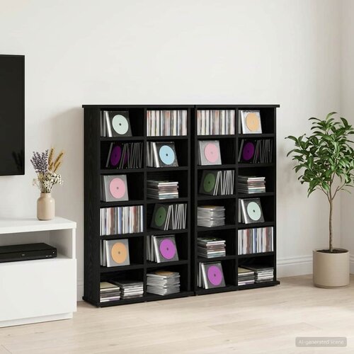 Cd ormar 2 kom. Crni hrast 60 x 17 x 92 cm Konstruirano drvo Cijene