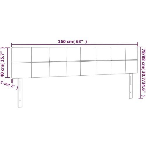  Uzglavlje crno 160x5x78/88 cm od tkanine Slike