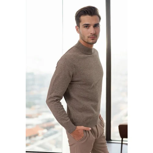 Dewberry 64721 Half Turtleneck Woolen Mens Knit Sweater-VISION