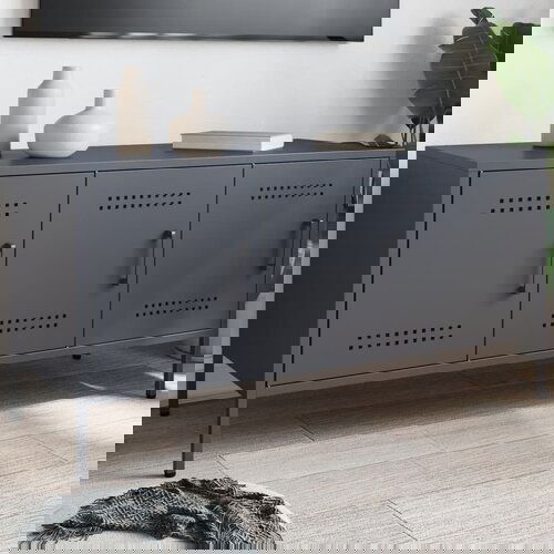 VidaXL TV ormarić antracit 100,5 x 39 x 50,5 cm čelični Slike