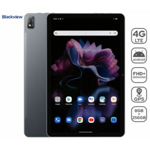 Blackview Tablet 11 Blackview Tab 16 4G LTE 2000x1200 FHD+ IPS/8GB/256GB/13MP-8MP/Android 12/Gray Slike