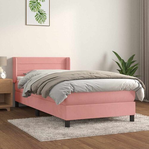 Box spring krevet s madracem ružičasti 90x190 cm bar&amp;scaron;unasti Slike