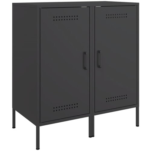 Maison Chic Komoda - Predalnik 2 kosa črna 36x39x79 cm hladno valjano jeklo, (21719050) Slike