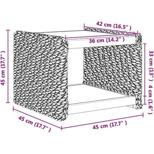  Stolić za kavu Prirodna 45 x 45 x 45 cm Slike