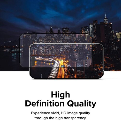 Ringke Cover Display ID Glass kaljeno staklo za iPhone 15 Pro Max -crno Slike