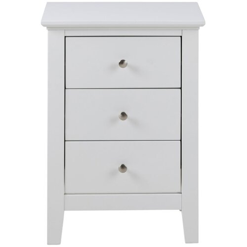 Actona bijeli noćni ormarić s 3 ladice Linnea Cijene