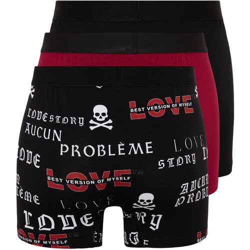 Trendyol Multicolored Men&amp;#039;s Skull Patterned Cotton 3-Pack Boxer Slike