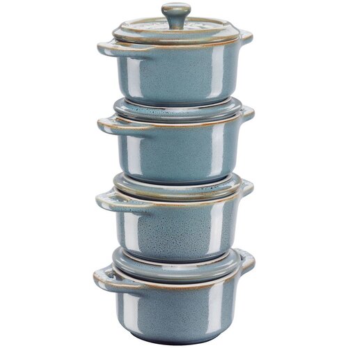 Zwilling Staub Mini Cocotte Round, 4 pcs. - 200ml, Antique Turquoise Slike