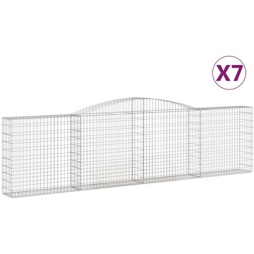  Lučne gabionske ko&amp;scaron;are 7 kom 400x30x100/120cm pocinčano željezo Slike