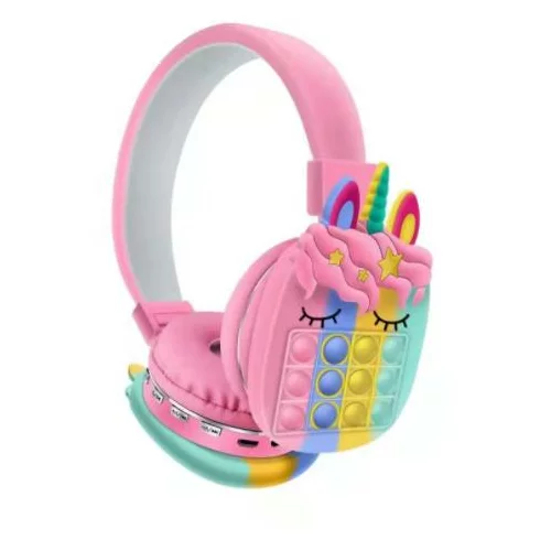 OXE Bluetooth bežične dječje slušalice Pop It, Jednorog, ružičasta