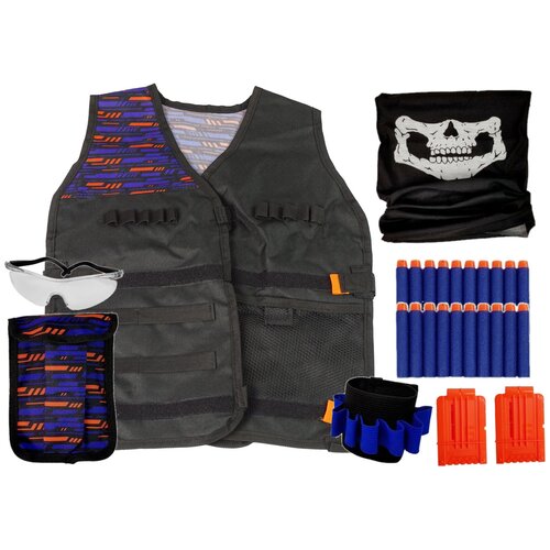 Commando Outfit Policeman Costume Cartridges Glasses Scarf Vest Slike