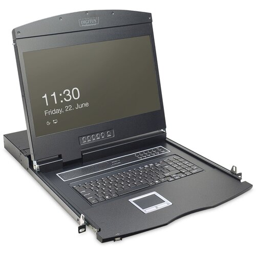 Digitus 19 LCD KVM Console, 8-Port VGA, US Keyboard Slike