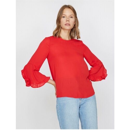 Koton Women's Red Long Sleeve Crew Neck Blouse Cijene