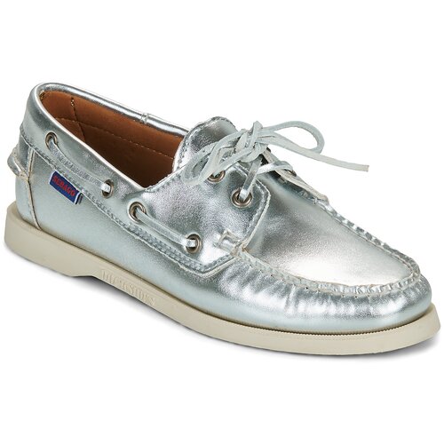 Sebago Mokasini & Jadralni čevlji DOCKSIDES PORTLAND MET WOMAN Srebrna Cene