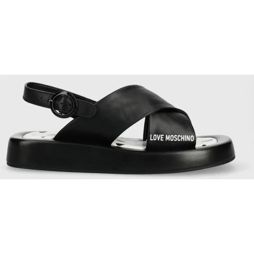Love Moschino Kožne sandale za žene, boja: crna, JA16263G0GIE100A