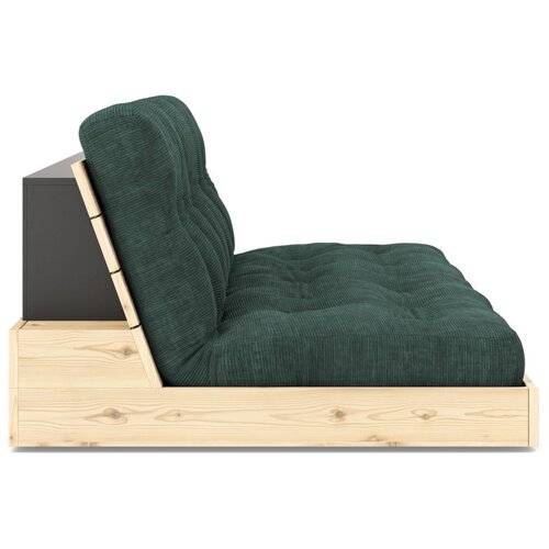 Karup Design Temno zelena raztegljiva sedežna garnitura iz rebrastega žameta 196 cm Base &amp;ndash; Slike