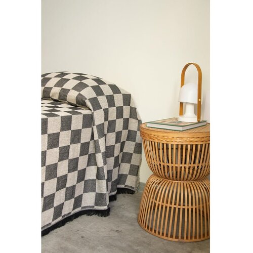 Really Nice Things Črno/bež pregrinjalo za zakonsko posteljo 240x240 cm Black Checkerboard – Really Nice Things Cene