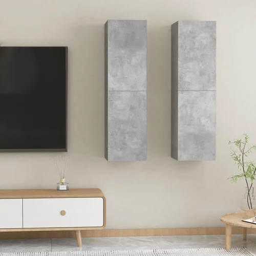 TV ormarići 2 kom siva boja betona 30,5 x 30 x 110 cm iverica