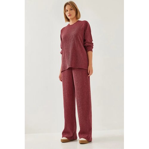 Bianco Lucci Ženski komplet džemper i pantalone 36385 60251970, Bordo Cene