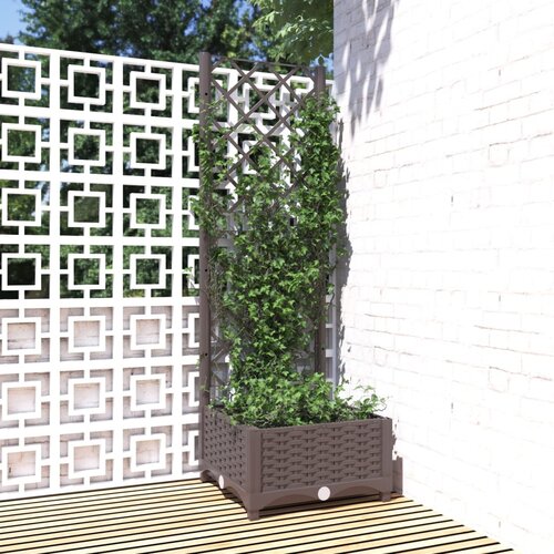 vidaXL Cvetlično korito z oporno mrežo rjavo 40x40x121,5 cm PP Cene