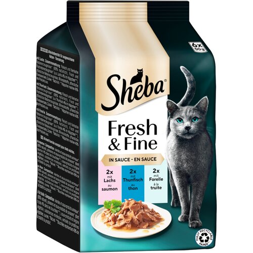  Ekonomično pakiranje Sheba Fresh & Fine 72 x 50 g - Losos, tuna i pastrva u umaku Cijene