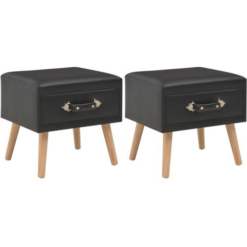 VidaXL Nočne omarice 2 kosa umetno usnje 40x35x40 cm črne, (20732435) Slike