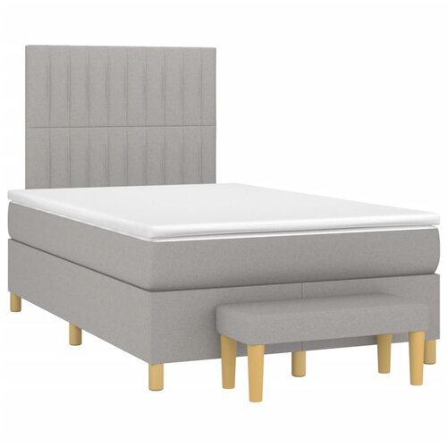 vidaXL Krevet s oprugama i madracem svjetlosivi 120x190 cm od tkanine Cijene