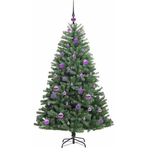  Umjetno božićno drvce s nogom Zelena 150 cm PVC i metal Slike