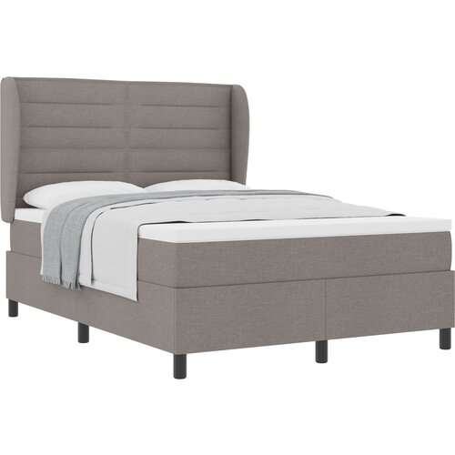 vidaXL Postelja s pomičnim leži&scaron;čem in vzmetnico Taupe 160x200 cm Tkanina, (22052363) Cene