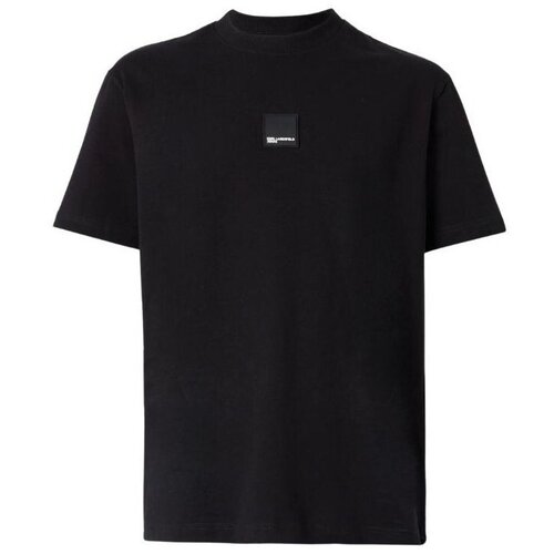 Karl Lagerfeld Majice s kratkimi rokavi A1M17011 REGULAR CURVED HEM Črna Cene