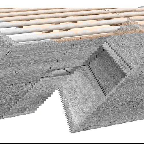 VidaXL Okvir za krevet s ladicama boja hrasta 140x190 cm drveni Slike