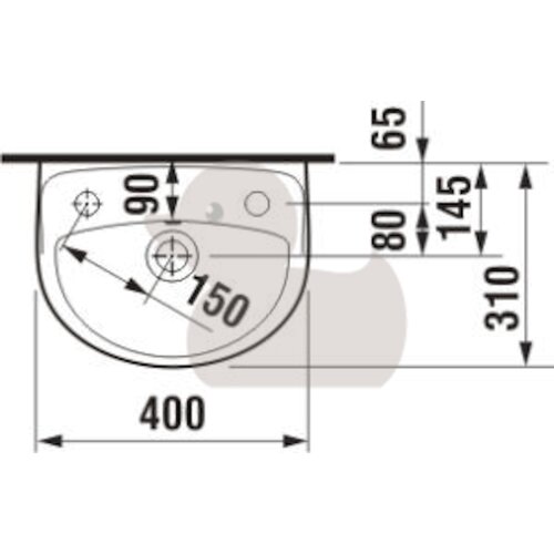 Jika H8153810001061 Lyra Plus 40 x 31 cm stenski keramični umivalnik z odprtino za armaturo na desni strani Cene