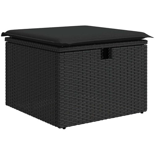  Sjedeća garnitura za vrt 8 kom. Crna poliratan 297,5 x 132,5 x 85 cm Slike
