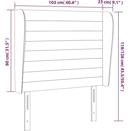  Uzglavlje s u&amp;scaron;ima svjetlosivo 103x23x118/128 cm bar&amp;scaron;unasto Slike