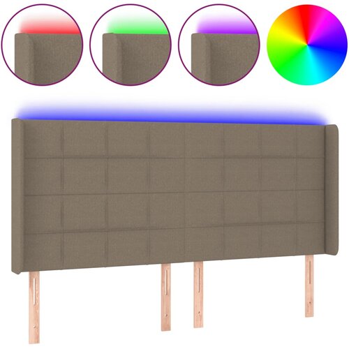 Maison Chic LED posteljno vzglavje - Vzglavna omarica taupe 163x16x118/128 cm blago, (22077503) Cene