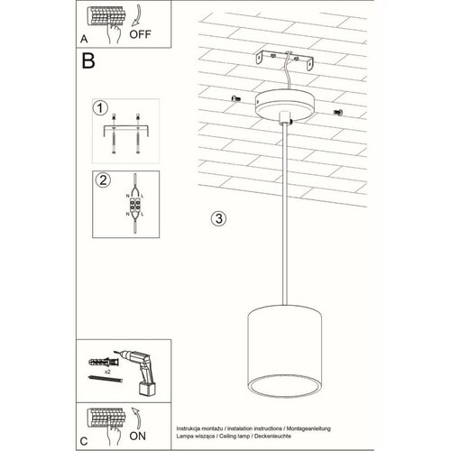 Sollux SL.0053 - Luster na sajli ORBIS 1 1xGU10/40W/230V bela Slike
