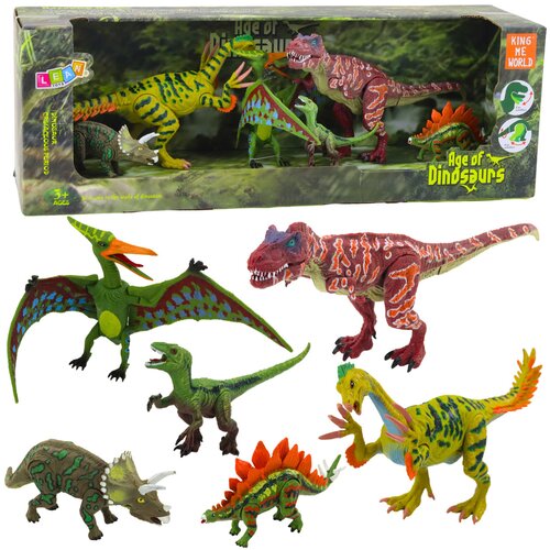 Lean_Toys Komplet figur dinozavrov, gibljive noge, usta, 6 kosov Slike