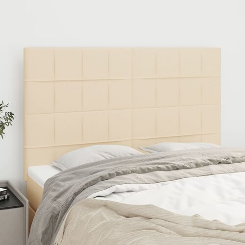 The Living Store posteljno vzglavje 4 kosa krem 72x5x78/88 cm blago - vzglavje, (21438120) Slike