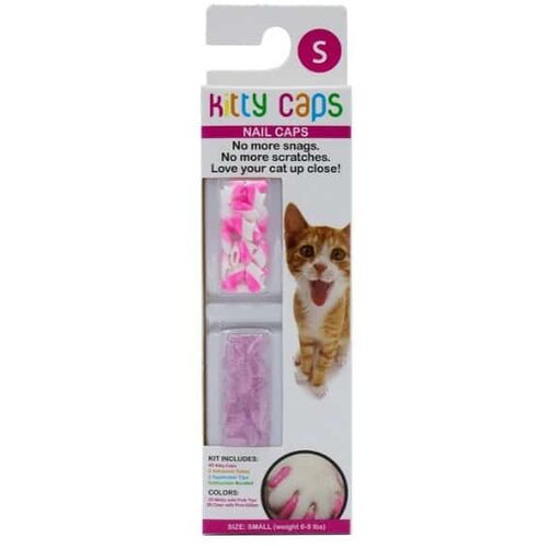 Kitty caps gn-kitty s bele i roze navlake za mačje kandže Slike