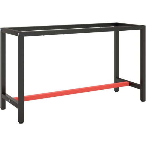  Za radni stol mat crni i mat crveni 140x50x79 cm metalni Slike