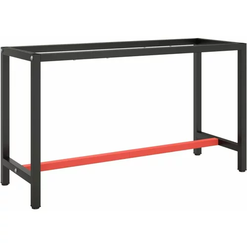  za radni stol mat crni i mat crveni 140x50x79 cm metalni