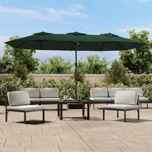 vidaXL Dvostruki suncobran zeleni 449 x 245 cm Cijene