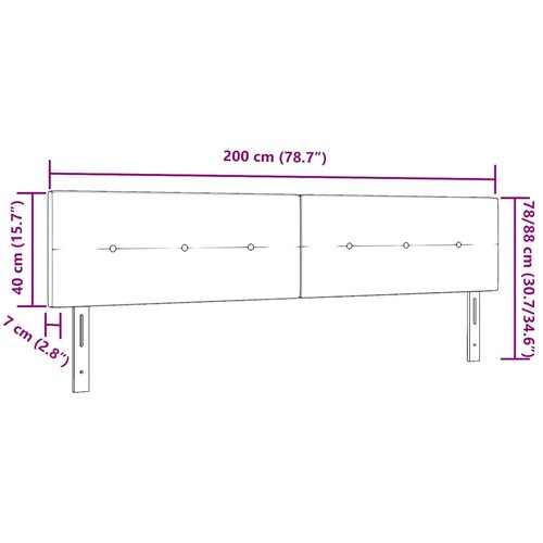  LED glava kreveta s LED trakama Sivi 200 cm Bar&amp;scaron;un Slike